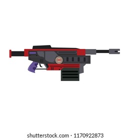 Flat rendering of an assault rifle, Layered vector illustration of various guns, Layered vector illustration of various guns