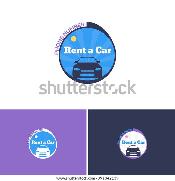 Flat Rent a Car Center Vector Icons, Logos, Sign, Symbol
Template 