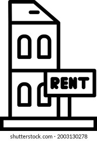 Flat Rent Outline Vector Icon Design
