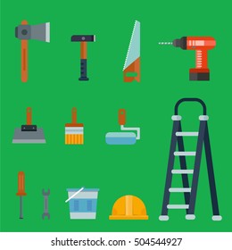 Flat repair and construction tools set
