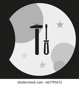 Flat repair icon. Mechanic service concept.