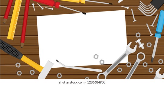 Flat repair icon set. Mechanic service concept vector