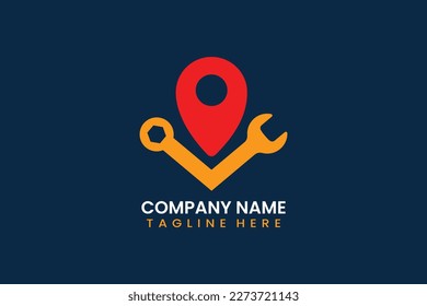 Flat repair point logo template vector design