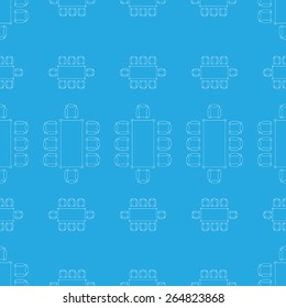 Flat repeating pattern with chair and table signs texture. Seamless modern furniture texture. EPS10 vector illustration