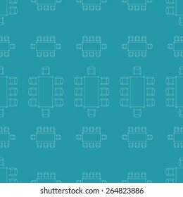 Flat repeating pattern with chair and table signs texture. Seamless modern furniture texture. EPS10 vector illustration