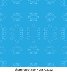 Flat repeating pattern with chair and table signs texture. Seamless modern furniture texture. EPS10 vector illustration