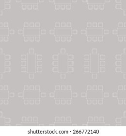 Flat repeating pattern with chair and table signs texture. Seamless modern furniture texture. EPS10 vector illustration