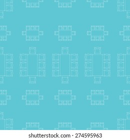 Flat repeating pattern with chair and table signs texture. Seamless modern furniture texture. EPS10 vector illustration