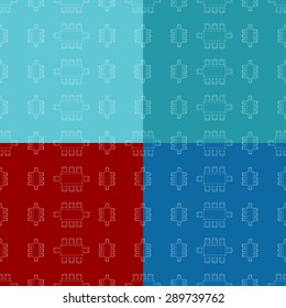 Flat repeating pattern with chair and table signs texture. Seamless modern furniture texture. EPS10 vector illustration 