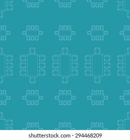 Flat repeating pattern with chair and table signs texture. Seamless modern furniture texture. EPS10 vector illustration 
