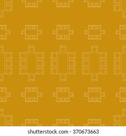 Flat repeating pattern with chair and table signs texture. Seamless modern furniture texture. EPS10 vector illustration 