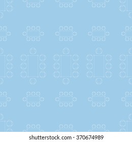 Flat repeating pattern with chair and table signs texture. Seamless modern furniture texture. EPS10 vector illustration 