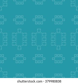 Flat repeating pattern with chair and table signs texture. Seamless modern furniture texture. EPS10 vector illustration 