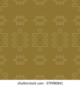 Flat repeating pattern with chair and table signs texture. Seamless modern furniture texture. EPS10 vector illustration 