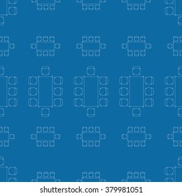 Flat repeating pattern with chair and table signs texture. Seamless modern furniture texture. EPS10 vector illustration 