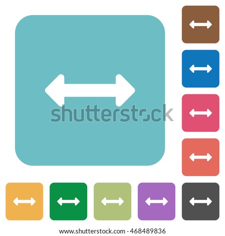 Flat resize horizontal icons on rounded square color backgrounds.