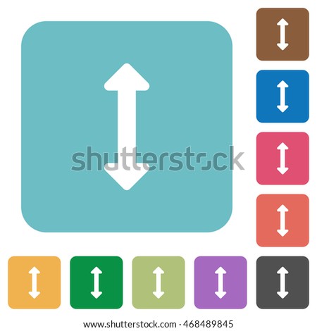 Flat resize vertical icons on rounded square color backgrounds.