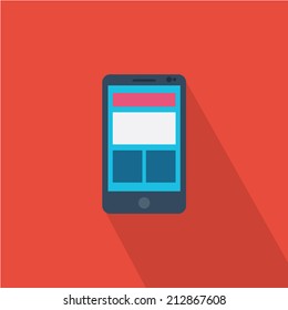 Flat responsive design of smartphone / Flat design of responsive technology in smartphone