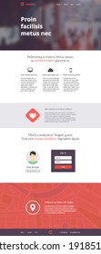 Flat responsive website theme design template. Landing web page layout adaptive for 960 grid