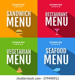 Flat restaurant menu typography design.