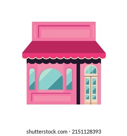 flat retail store icon over white