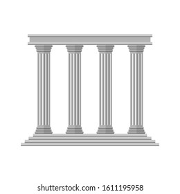 Flat retro Ancient Columns isolated