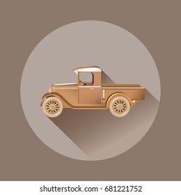 Flat retro car symbol vector illustration