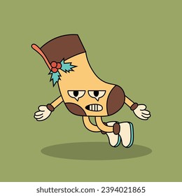 Flat Retro Christmas Sock Characters