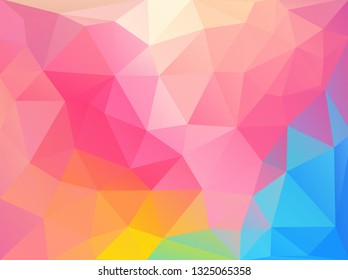 Flat retro color geometric triangle background with grunge texture