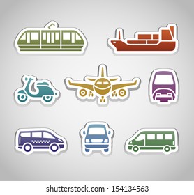 flat retro color stickers - set three