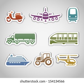 flat retro color stickers - set six