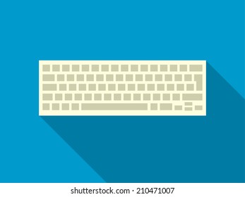 flat retro design keyboard icon with long shadow