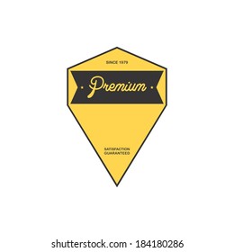flat retro premium label