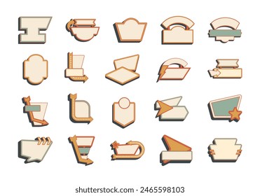 Flat Retro Sign Element Set