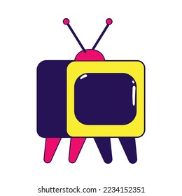 flat retro tv over white