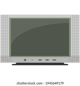 Vector retro plano, televisión vintage aislada en blanco