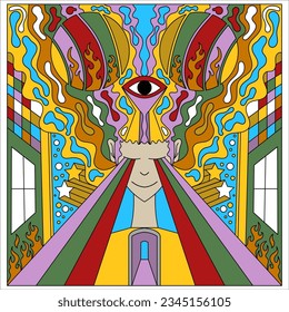 flat retro vector design ilustration