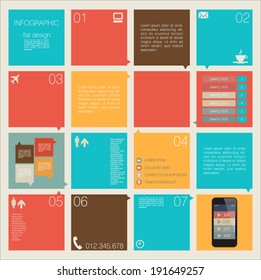 Flat retro Web Design 