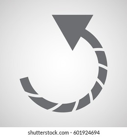 Flat returning arrow with bands