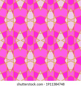 Flat rhombus shapes vector seamless ornament tile design. Art deco pattern. Lines structure grid.