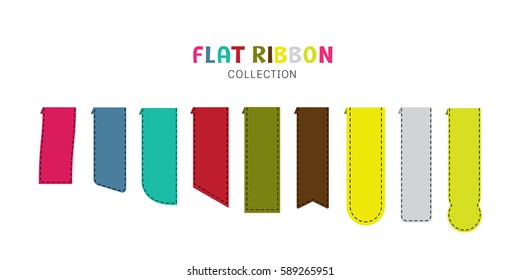 flat ribbon banner set 