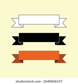 flat ribbon banners elements on tint color