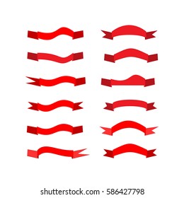 Flat ribbon red set.