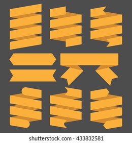 flat ribbon set on isolated background for promotion