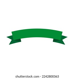 Flat ribbon vector. Green ribbon. Vector illustration
