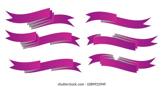 flat ribbon web banner illustration set.isolated background.
