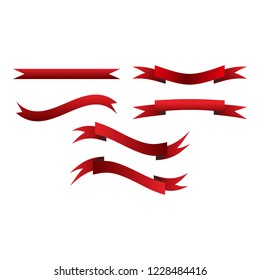 Similar Images, Stock Photos & Vectors of Set of red ribbons with
