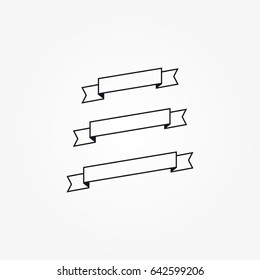 Flat Ribbons Banners Outline