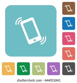 Flat ringing phone icons on rounded square color backgrounds.