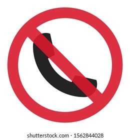Flat ringing phone STOP phone isolated on white background. Vector illustration .